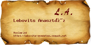 Lebovits Anasztáz névjegykártya